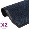 VidaXL Droogloopmatten 2 st rechthoekig getuft 80x120 cm blauw online kopen