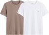 Calvin klein Set van 2 T shirts met ronde hals, logo op de borst online kopen