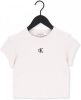 Calvin Klein Gebroken Wit T shirt Ck Rib Cropped Slim Tee online kopen