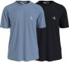 Calvin klein Set van 2 T shirts met ronde hals, logo op de borst online kopen