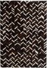 VidaXL Vloerkleed chevron patchwork 80x150 cm echt leer zwart/wit online kopen