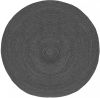 LABEL51 Vloerkleed rond Jute XXL 180x180 cm zwart online kopen