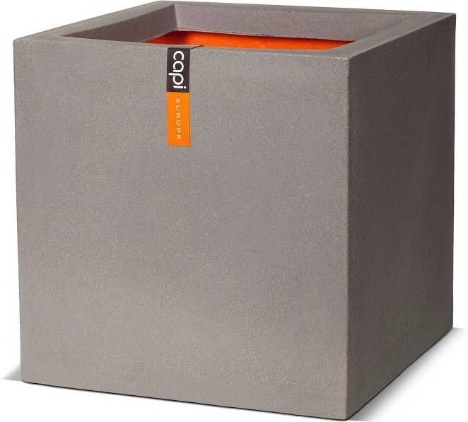 Capi europe Capi Urban Smooth NL 40x40x40cm vierkante plantenbak lichtgrijs  - Vloerkledenshoponline.be